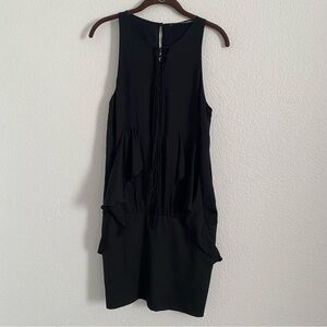 AnnaRita N Women's Size 42 US 6 Black Sleeveless Fringe Detail Dress